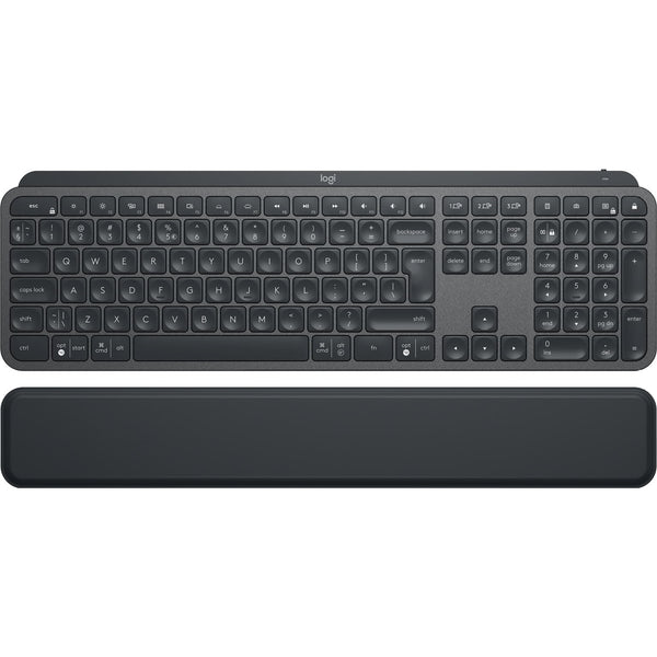 MX Keys Plus advanced wireless illuminated keyboard with backlit keys and ergonomic palm rest