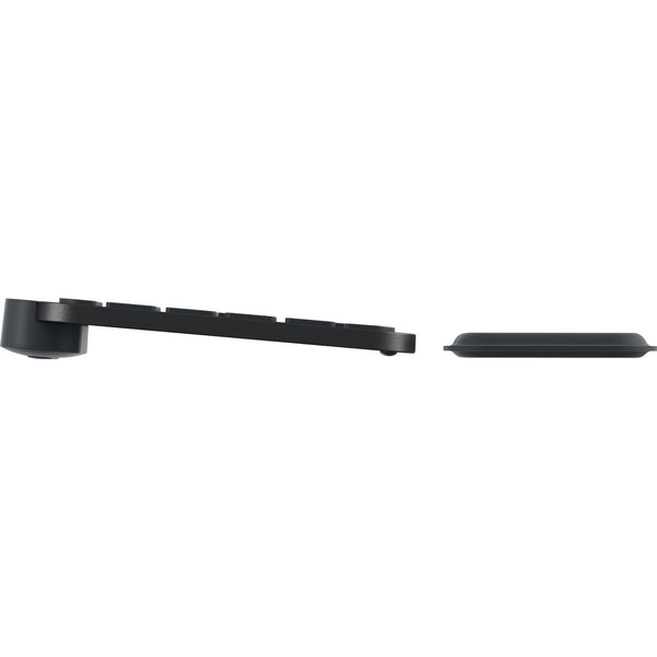 MX Keys Plus wireless keyboard ready for productivity and typing tasks - side view image