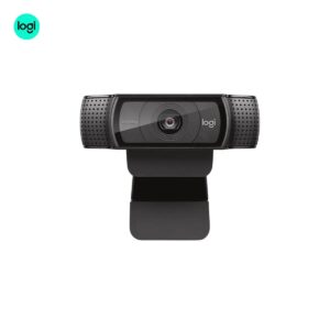 Front image of Logitech C920 Pro 1080p HD webcam, black body