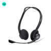 Black Logitech H370 USB headset with adjustable noise-cancelling mic, ideal for calls