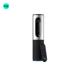 Image with remote on right side of Logitech CONNECT Conference Camera - All-In-One