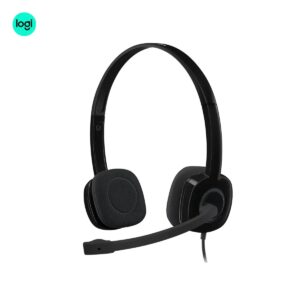 imgi_4_logitech-h151-stereo-multi-device-headset-with-in-line-controls-black-logitech-pakistan-official-1 Over-ear Logitech H151 stereo headset, black, wired, multi-device left side view with mic