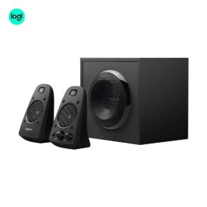 Logitech Z623 premium 2.1 speaker set with subwoofer left side image THX-certified, black