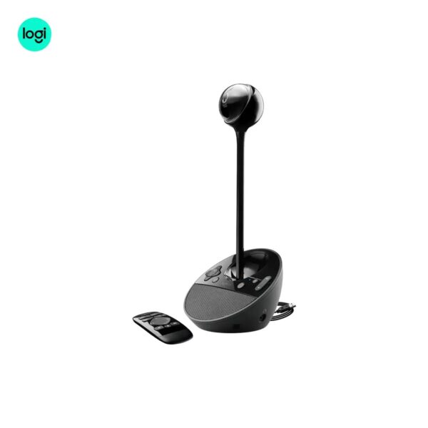 BCC950 Webcam & Speakerphone with remote in black left side image Logitech