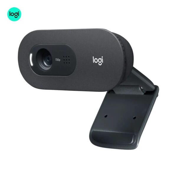 left side image of C505 Logitech 720p HD webcam, graphite, with extended mic