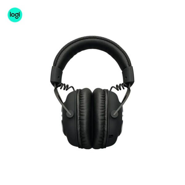 Logitech G PRO X gaming headset black with blue voice designed for competitive gaming.