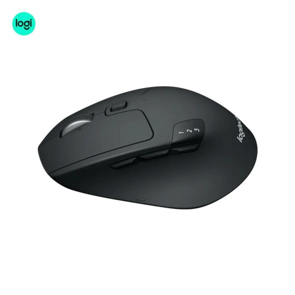 Logitech M720 TRIATHLON - multi-device wireless mouse with ergonomic design - side view image