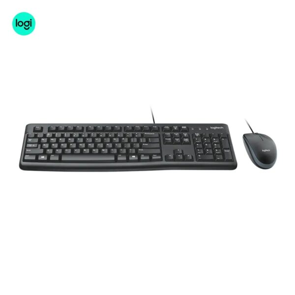 Logitech MK120 corded black USB keyboard and mouse bundle
