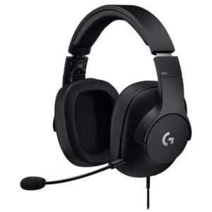 Side view of Logitech Pro gaming headset with adjustable mic