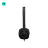 side image of Multi-device Logitech H151 wired headset, black, stereo sound