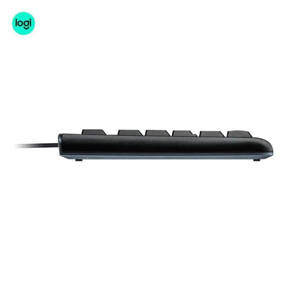 Logitech mk120 black corded keyboard side image