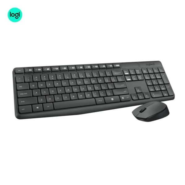 Wireless Logitech charcoal MK235 keyboard-mouse kit