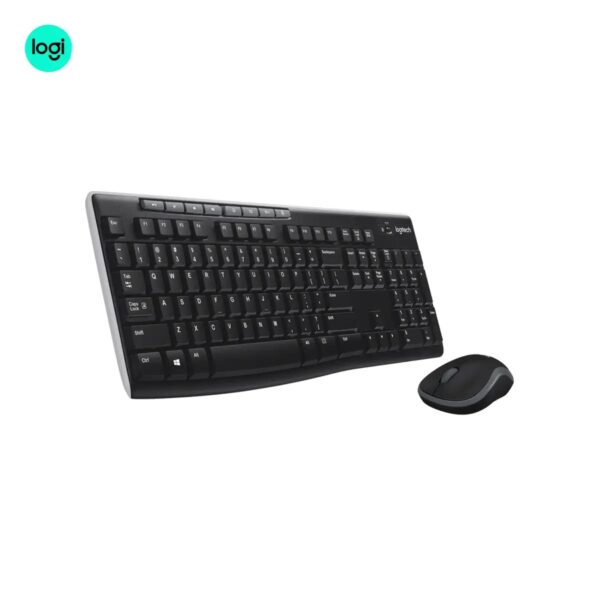 Logitech MK270R black keyboard and wireless mouse ensemble