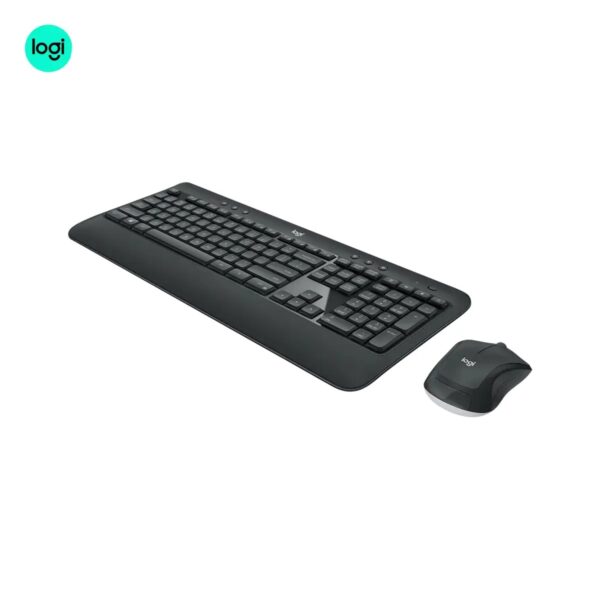 Logitech MK540 Advanced Wireless Keyboard & Mouse Combo, charcoal, side view
