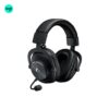 Logitech G PRO X wired gaming headset right side image in black color, detachable mic with blue voice