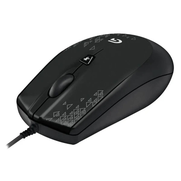 Logitech G90 Optical Gaming Mouse in Black - Side view image