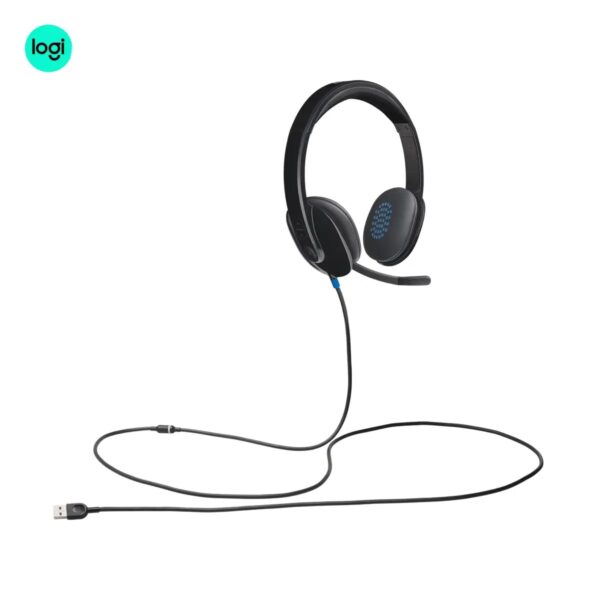 Logitech H540 USB headset, professional black design, noise-cancelling microphone included