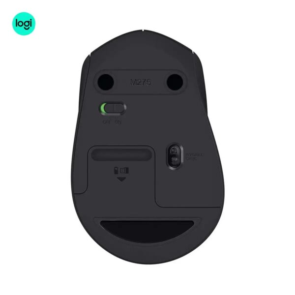 Logitech M275 comfortable right-hand wireless mouse with smooth tracking - Back view image