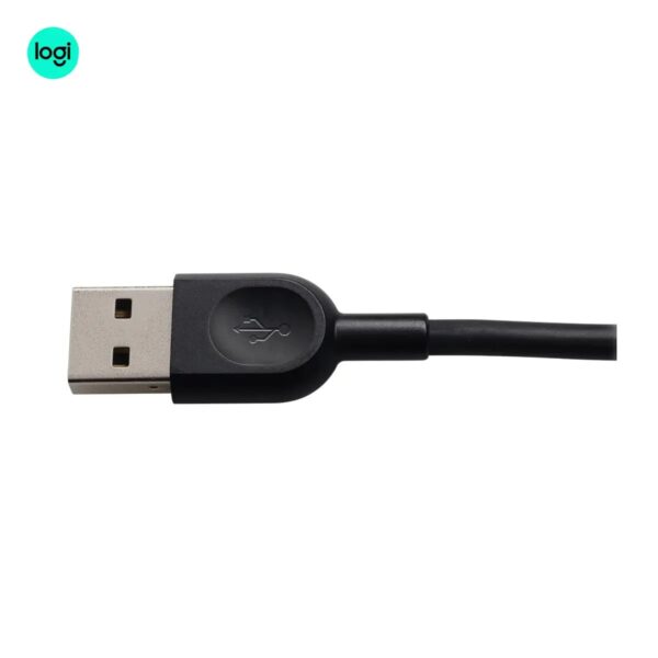 Logitech H540 USB headset, black, wired with noise-cancelling microphone for PC