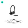 Logitech H570e Business Headset with Noise-Cancelling Mic UC-version stereo front usb-a-black
