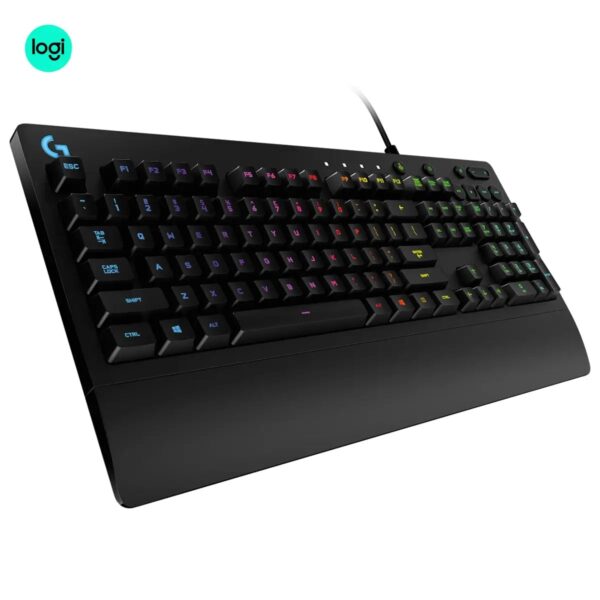 Logitech G213 Prodigy gaming keyboard featuring RGB backlighting, anti-ghosting, and durable keys