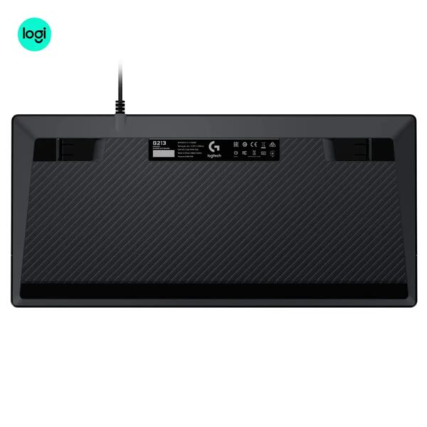 Logitech G213 Prodigy gaming keyboard, RGB lighting and anti-ghosting tech - back view image