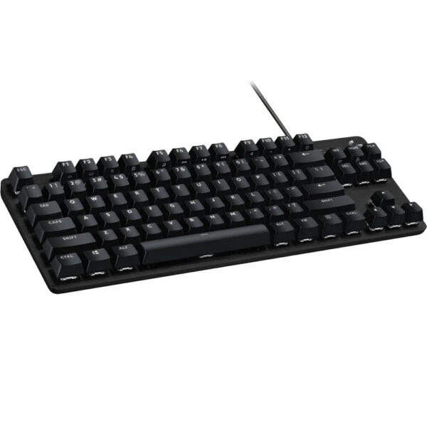 Logitech G413 TKL SE mechanical gaming keyboard on desk setup for gaming and typing in Pakistan