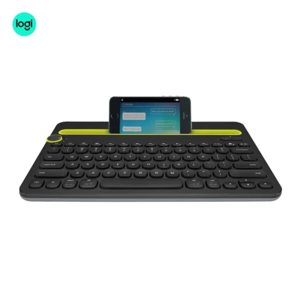 K480 multi-device Bluetooth keyboard with integrated cradle for devices - Black