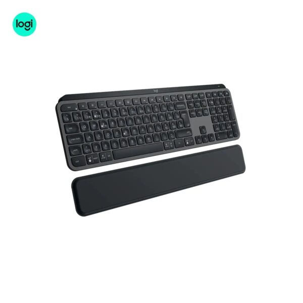 Logitech MX Keys S advanced wireless keyboard featuring backlit keys, sculpted layout, and built-in palm rest